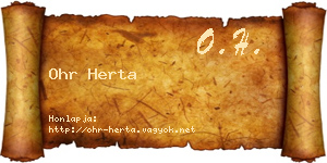 Ohr Herta névjegykártya